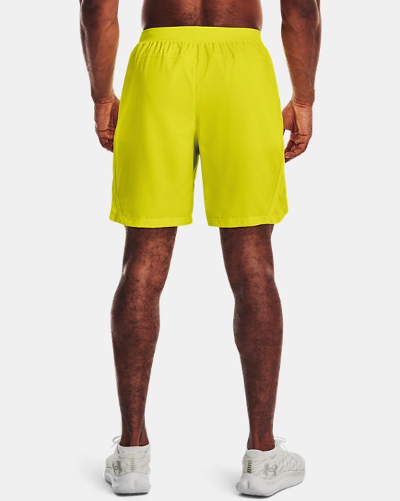 Men's UA Launch Run 7" Shorts, Yellow, pdpMainDesktop image number 1